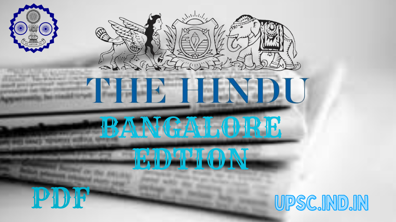 The Hindu newspaper Bangalore Edition PDF