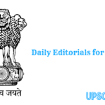 Daily Editorials for UPSC
