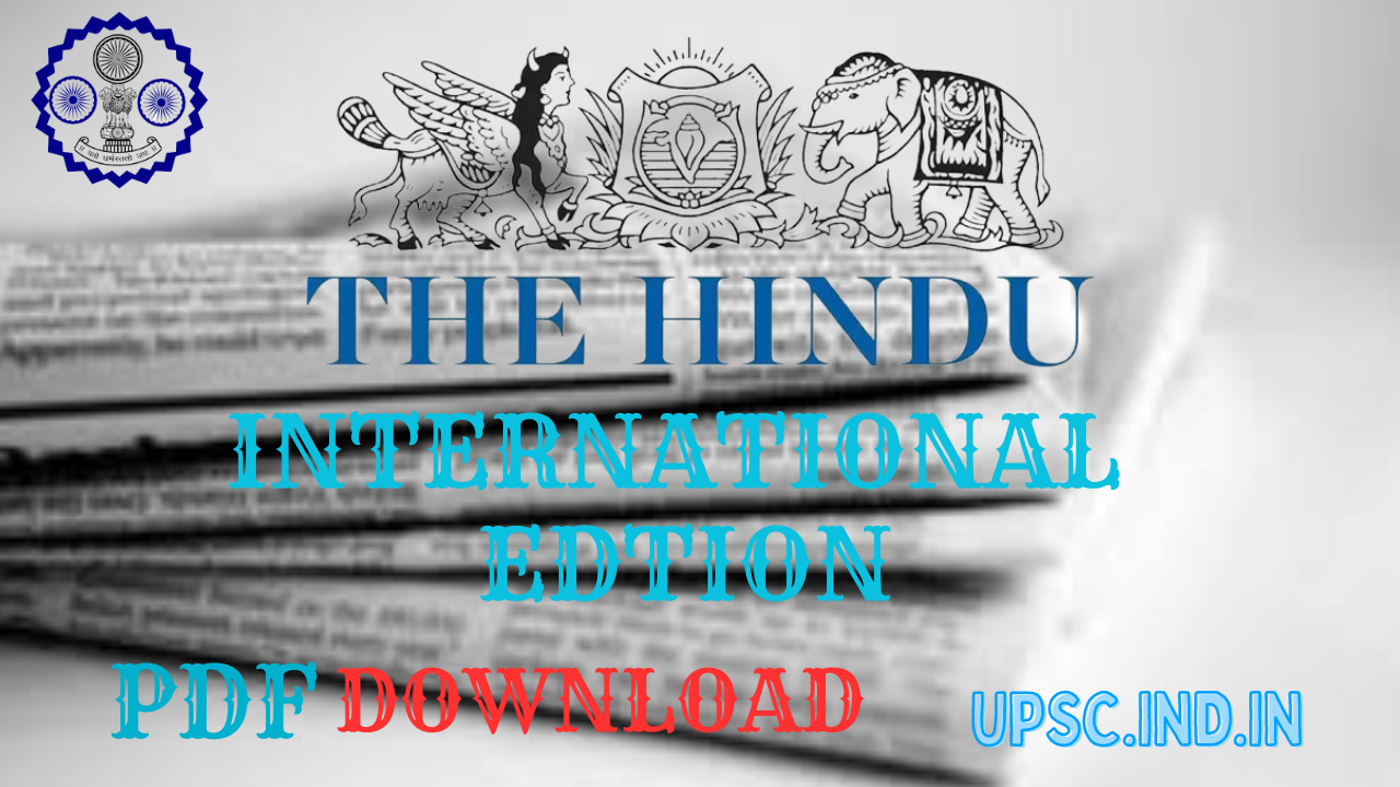 The Hindu Newspaper International PDF