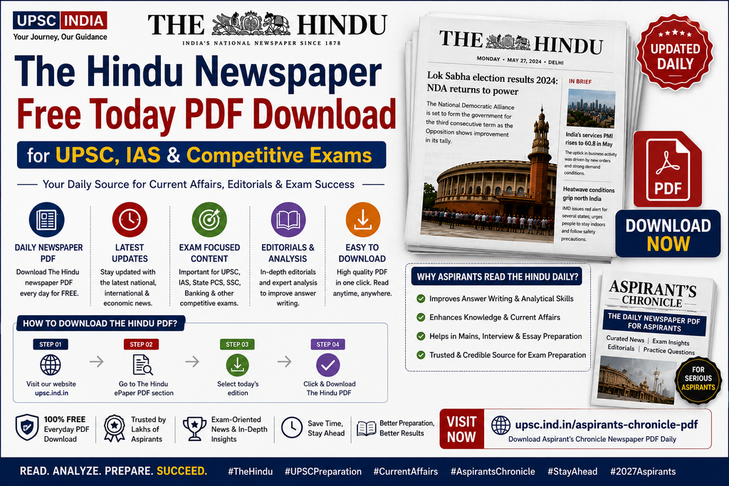 The Hindu Newspaper Free Today PDF
